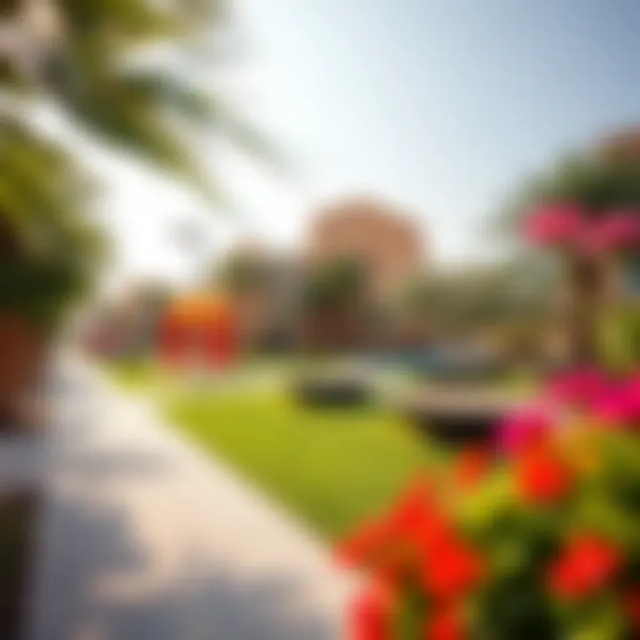 Vibrant community features including parks and recreational areas in Al Maskan