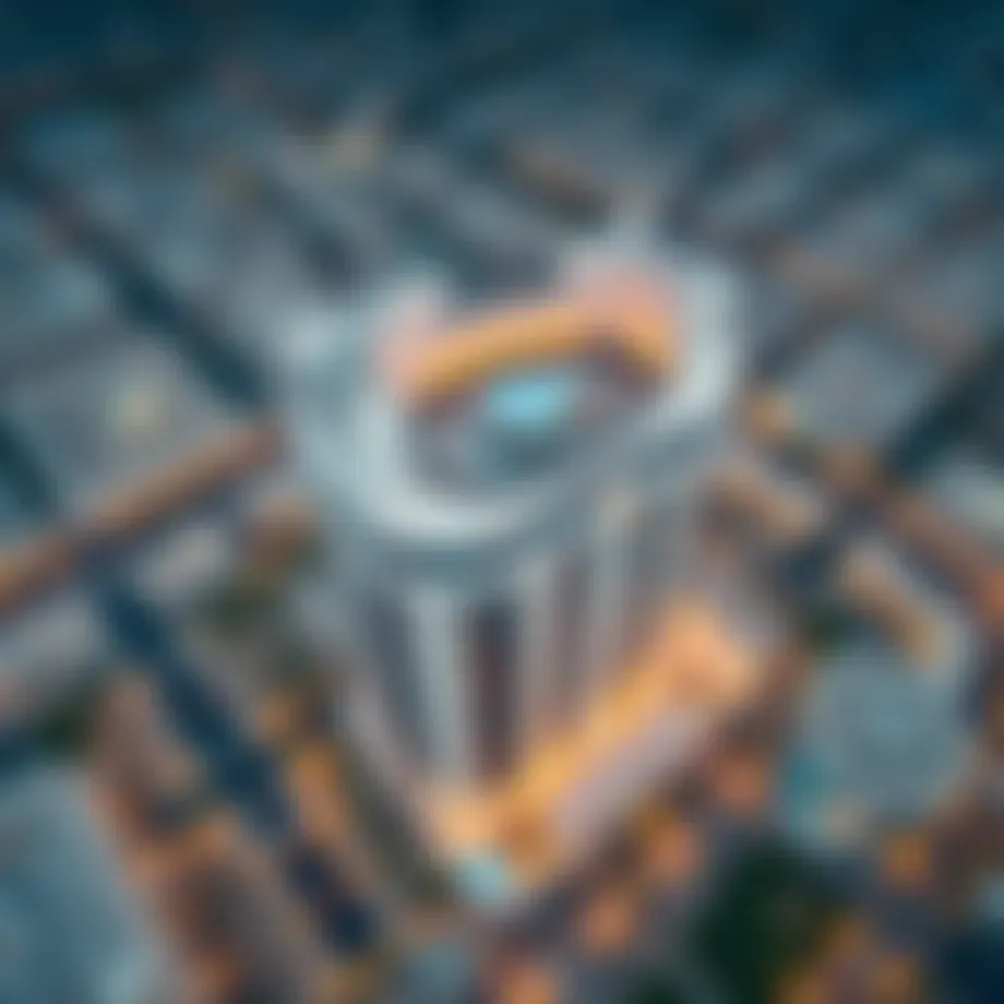 Aerial view of Al Nahda Sahara Plaza showcasing its architectural brilliance