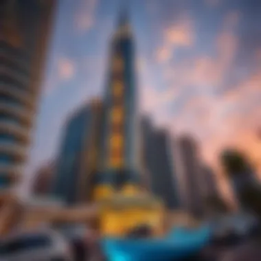 Architectural Marvel of Amna Tower Stunning view of Amna Tower showcasing its unique architectural design