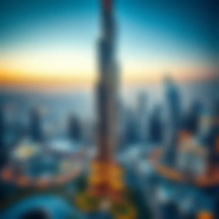 Stunning view of Burj Khalifa towering over the city skyline