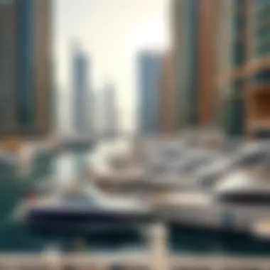 The enchanting Dubai Marina filled with luxurious yachts