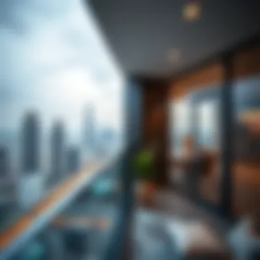 A panoramic view from a balcony in Centrium Towers highlighting the cityscape