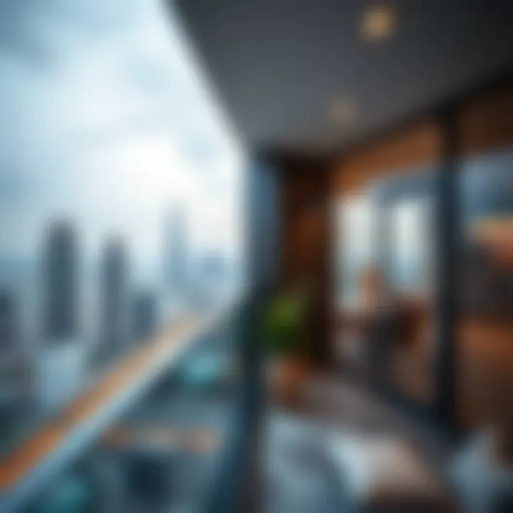 A panoramic view from a balcony in Centrium Towers highlighting the cityscape