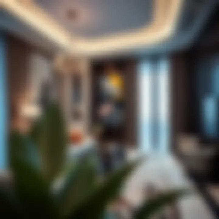 Chic interior of a luxury residence influenced by art and design