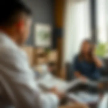 Client discussing relocation options with a service representative