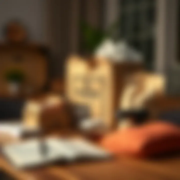 Packing supplies arranged neatly on a table