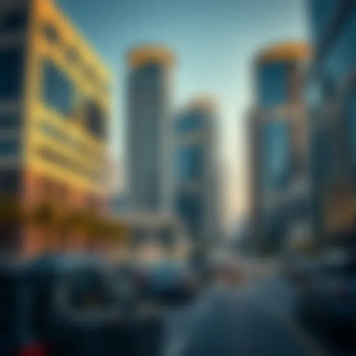 Modern office buildings housing leading media companies in Dubai Media City