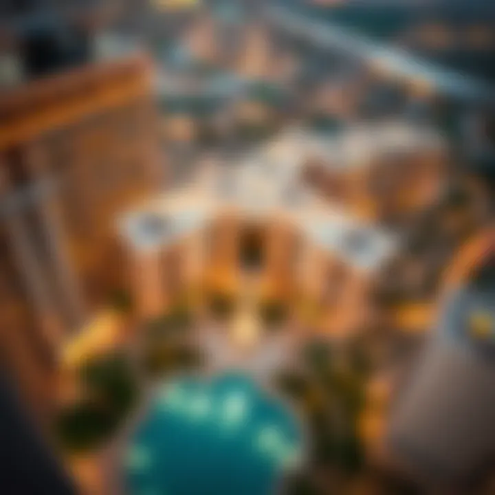 Aerial view of Da Vinci properties in Dubai