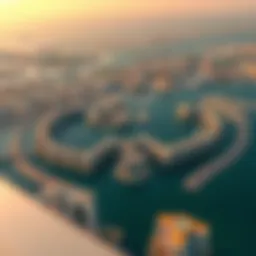 Aerial view of Deira Palm showcasing its expansive layout and connectivity