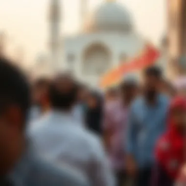 Community gathering celebrating Eid al-Fitr