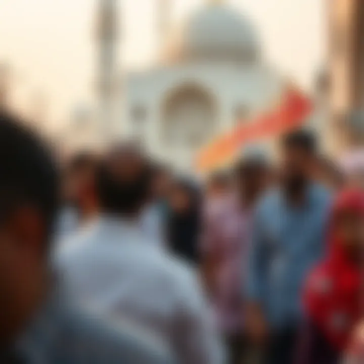 Community gathering celebrating Eid al-Fitr