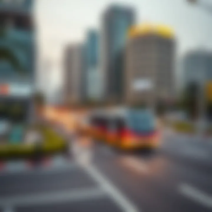 Urban landscape showcasing sustainable transportation solutions