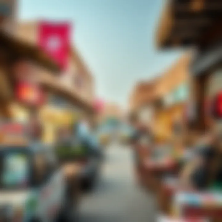 A bustling marketplace in Al Qusais reflecting the local culture and community life.