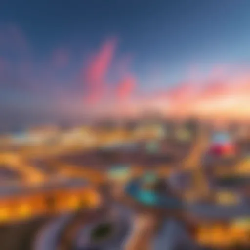 Vibrant Skyline of Al Qusais A panoramic view of Al Qusais showcasing the vibrant skyline and contemporary architecture.