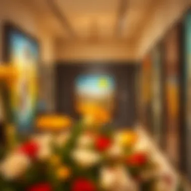 Vibrant art displayed in a gallery near DIFC