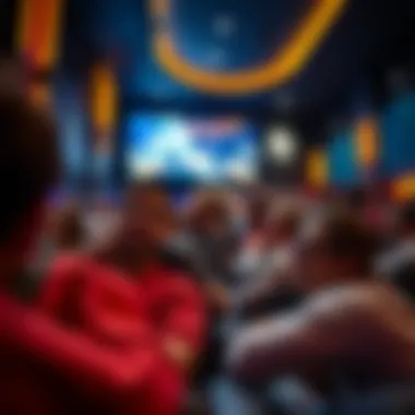 Cinematic Experience Cinema-goers enjoying a premier film experience in a contemporary setting