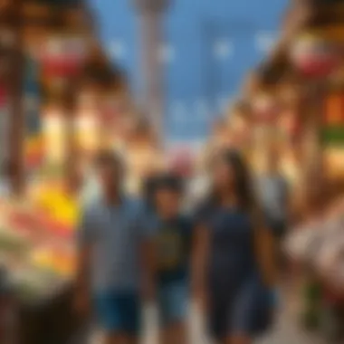 A family exploring a vibrant outdoor market