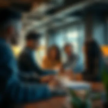 Collaboration and Innovation in Freelancing Diverse individuals collaborating in a creative environment