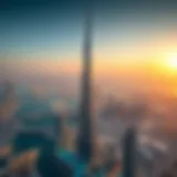 Aerial view of Burj Khalifa, the tallest building in the world.