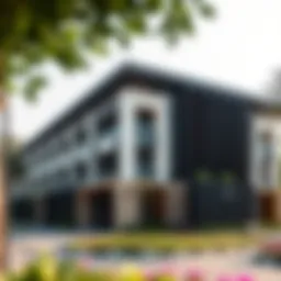 Stunning exterior view of Sobha Hartland Greens Building Three showcasing its modern design