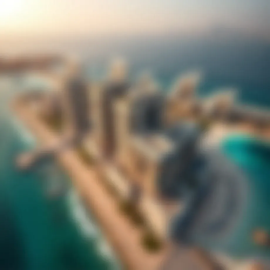 Stunning aerial view of Jumeirah Beach Residence showcasing the beachfront and skyline