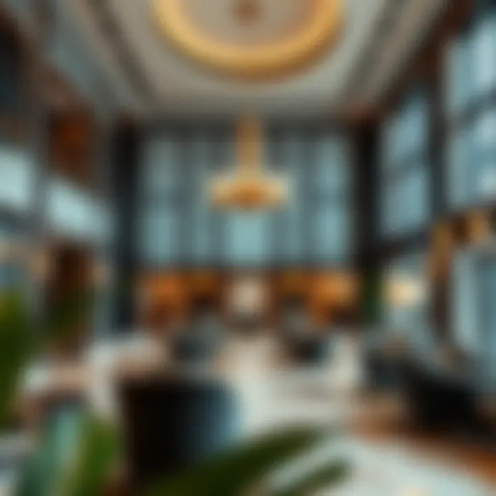 Elegance in Hotel Design A luxurious hotel lobby with elegant decor