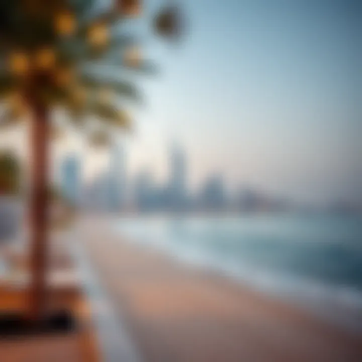 A stunning view of Jumeirah beach showcasing the skyline