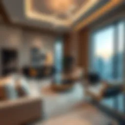 Luxurious hotel apartment interior in Dubai