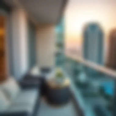 Stunning Balcony View Stunning view from a hotel apartment balcony in Dubai