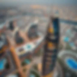 A stunning aerial view of Sahara Towers showcasing its modern architecture