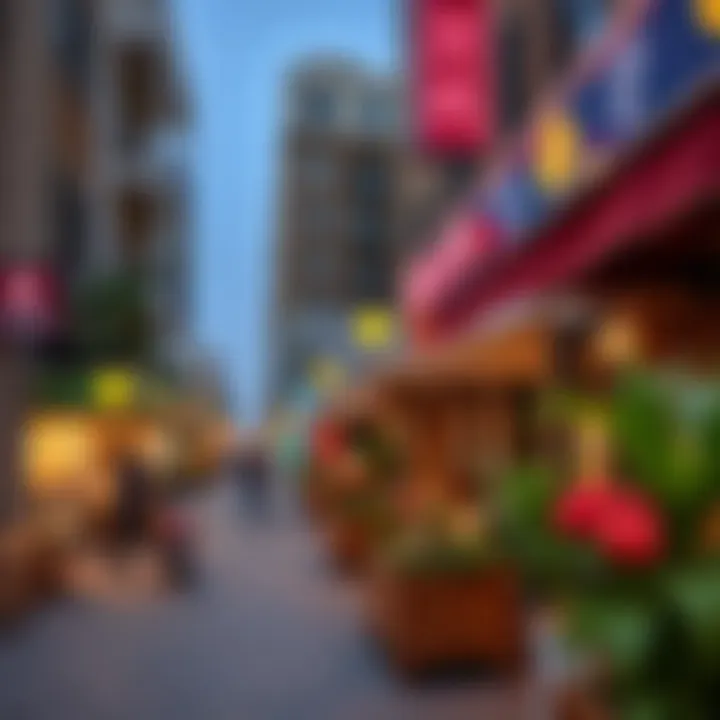 A vibrant street scene in Jafiliya, highlighting local amenities