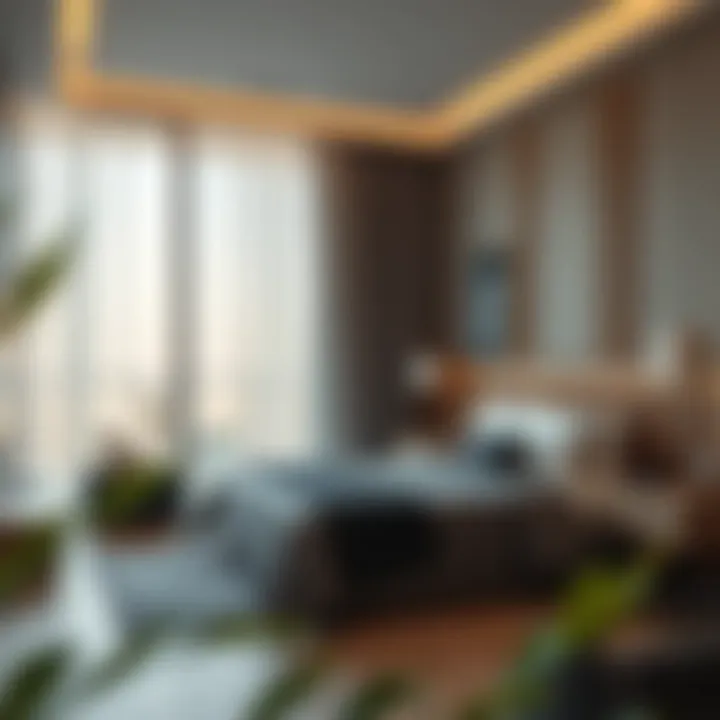 Interior view of a stylish studio room in Jafiliya