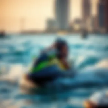Thrilling Jet Skiing Experience at JBR Beach Jet skiing excitement on the waves of JBR Beach