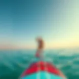 Paddleboarding at JBR Beach with clear turquoise waters