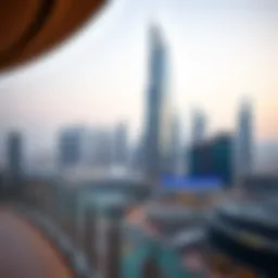 Stunning view of Latifa Towers against the Dubai skyline