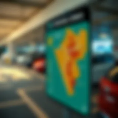 A detailed map showcasing various parking zones in Dubai