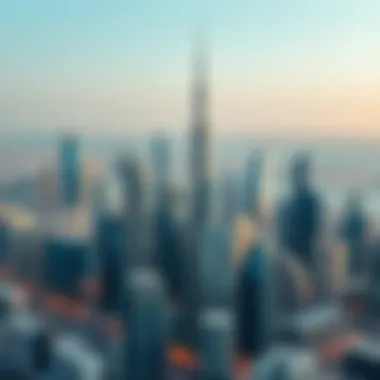 Aerial view of Dubai skyline with rental apartment highlights