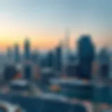 A panoramic view of Dubai's skyline highlighting modern skyscrapers