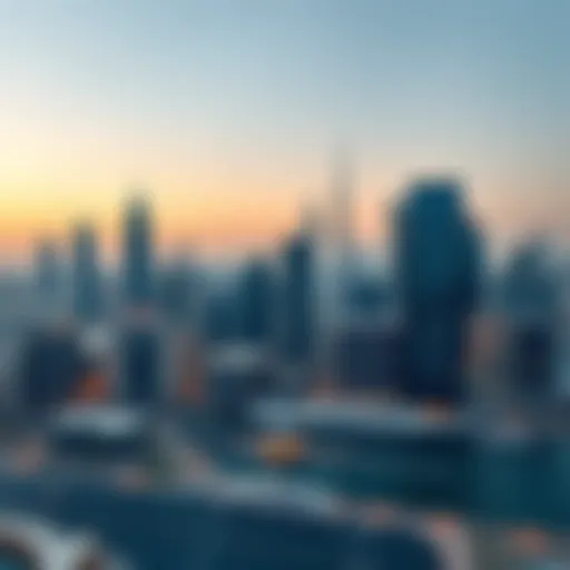 A panoramic view of Dubai's skyline highlighting modern skyscrapers