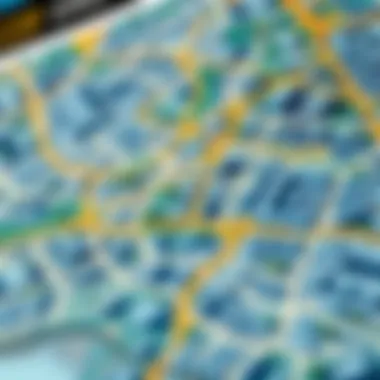 A digital map illustrating Dubai's real estate hotspots