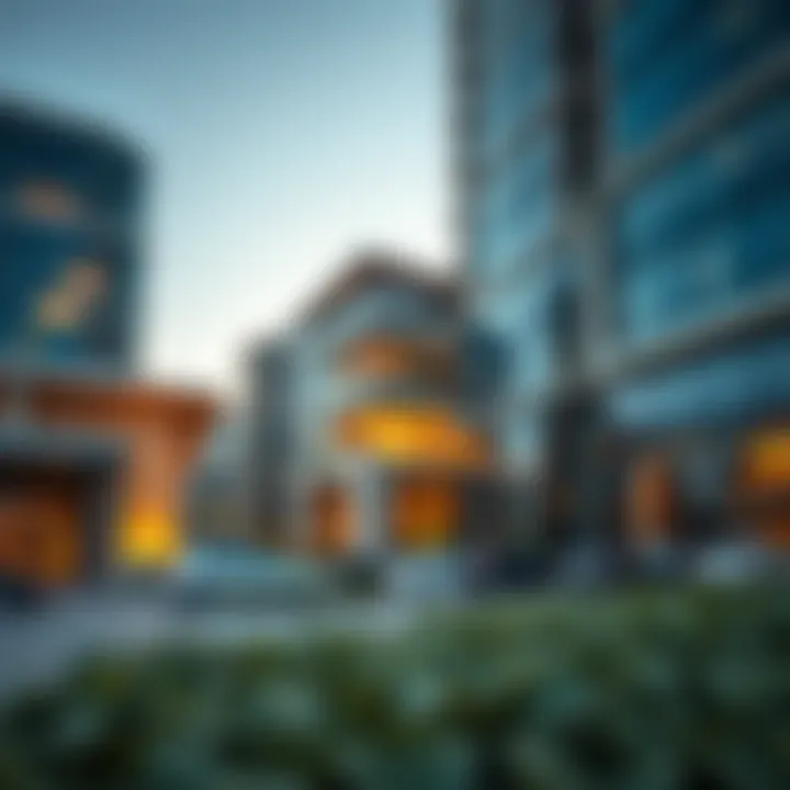 Close-up of modern architecture in Shoreline Dubai