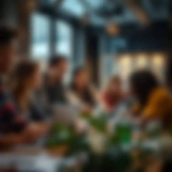 Dynamic Collaboration in Action Group of diverse professionals engaged in a brainstorming session