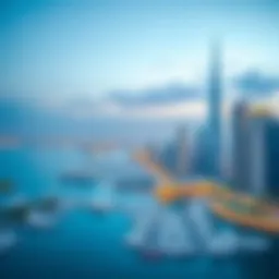 Panoramic view of Torch Tower Marina