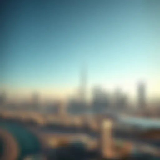 Aerial view of Dubai skyline showcasing iconic skyscrapers