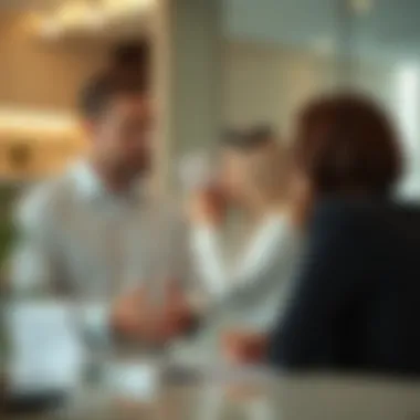 Real estate agent discussing properties with clients