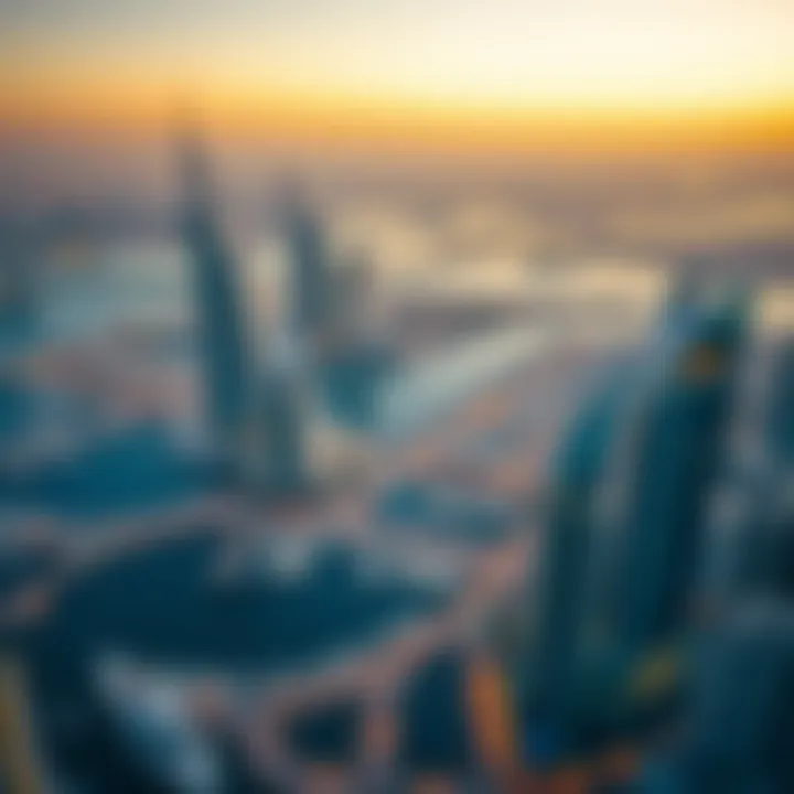 Panoramic view of Dubai Marina from West Avenue Tower