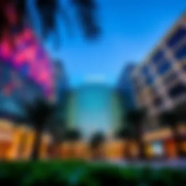 Yas Mall Exterior Architecture Exterior view of Yas Mall showcasing its modern architecture